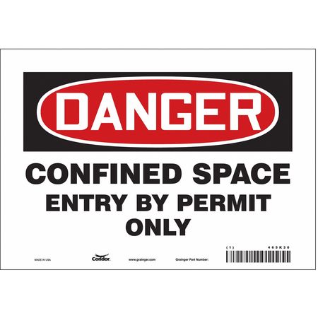 CONDOR Safety Sign, 7 in Height, 10 in Width, Vinyl, Vertical Rectangle, English, 465K30 465K30