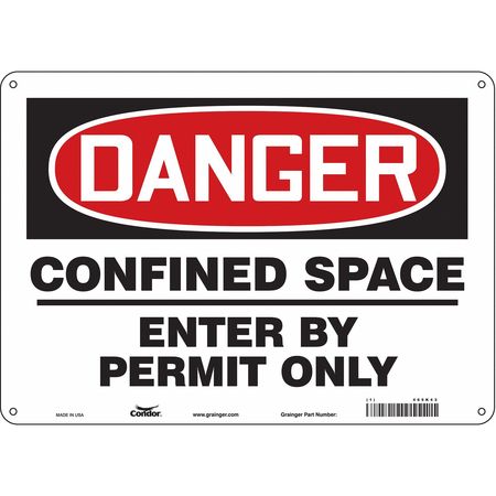 CONDOR Safety Sign, 10 in Height, 14 in Width, Aluminum, Horizontal Rectangle, English, 465K43 465K43