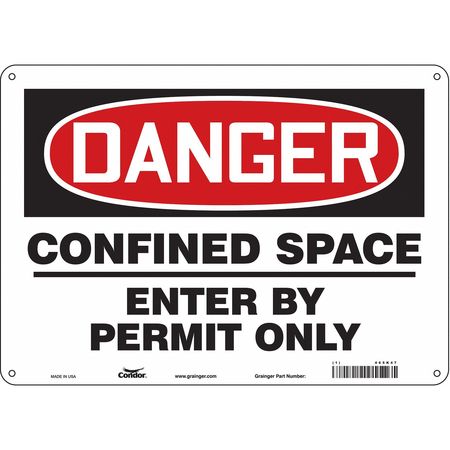 CONDOR Safety Sign, 10 in Height, 14 in Width, Polyethylene, Horizontal Rectangle, English, 465K47 465K47