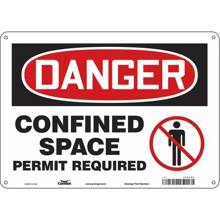 CONDOR Safety Sign, 10 in Height, 14 in Width, Aluminum, Horizontal Rectangle, English, 465L99 465L99