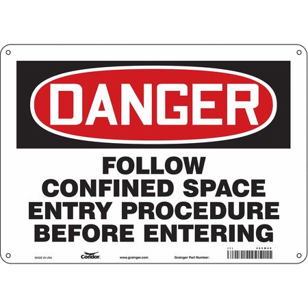 CONDOR Safety Sign, 10 in Height, 14 in Width, Aluminum, Horizontal Rectangle, English, 465M49 465M49