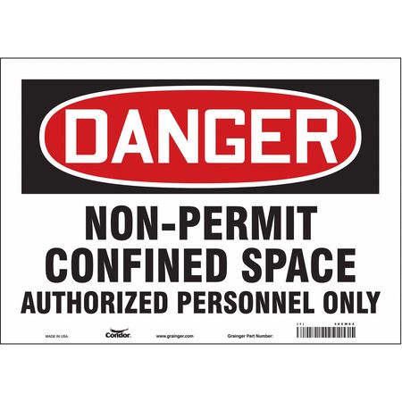 CONDOR Safety Sign, 10 in Height, 14 in Width, Vinyl, Horizontal Rectangle, English, 465M64 465M64