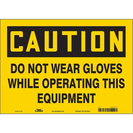 CONDOR Safety Sign, 10 in Height, 14 in Width, Vinyl, Horizontal Rectangle, English, 465U77 465U77