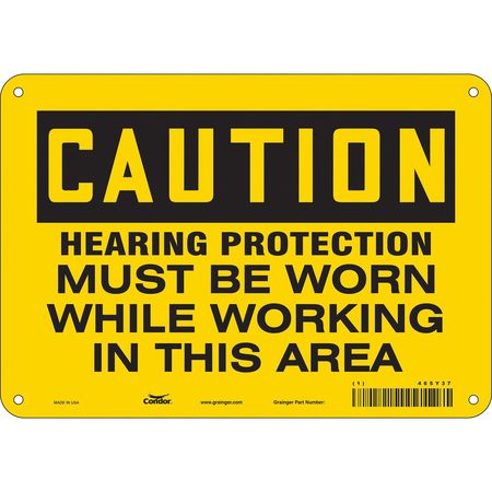 CONDOR Safety Sign, 7 in Height, 10 in Width, Aluminum, Vertical Rectangle, English, 465Y37 465Y37