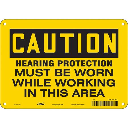 CONDOR Safety Sign, 7 in Height, 10 in Width, Vinyl, Vertical Rectangle, English, 465Y43 465Y43