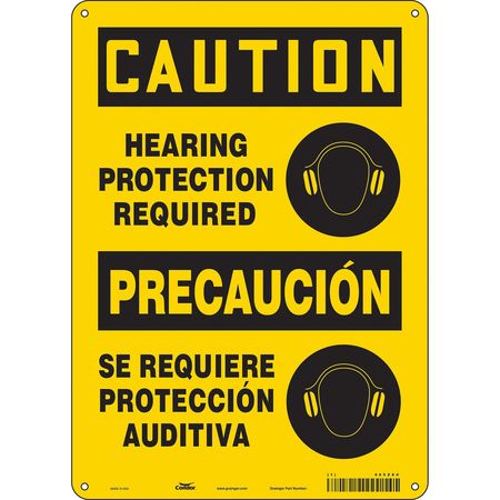 CONDOR Safety Sign, 14 in Height, 10 in Width, Aluminum, Vertical Rectangle, English, Spanish, 465Z84 465Z84