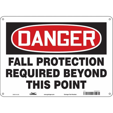 CONDOR Safety Sign, 10 in Height, 14 in Width, Polyethylene, Horizontal Rectangle, English, 465A27 465A27