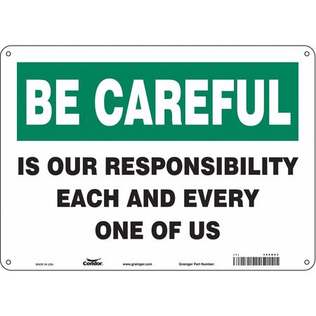 CONDOR Safety Sign, 10 in Height, 14 in Width, Polyethylene, Horizontal Rectangle, English, 466R82 466R82