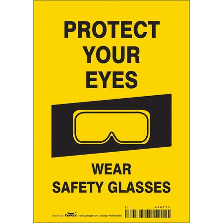 Safety Sign, 10 In Height, 7 In Width, Vinyl, Horizontal Rectangle, English, 466T73