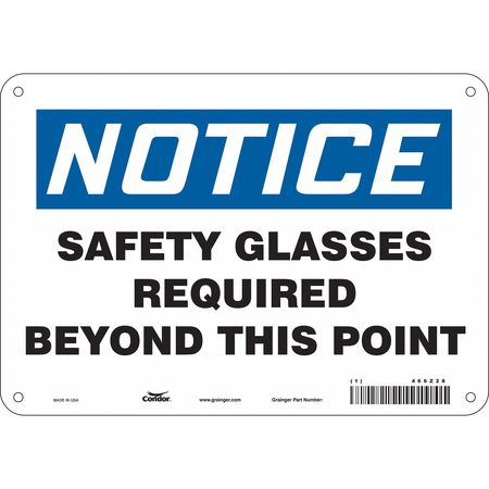 CONDOR Safety Sign, 7 in Height, 10 in Width, Polyethylene, Vertical Rectangle, English, 466Z28 466Z28