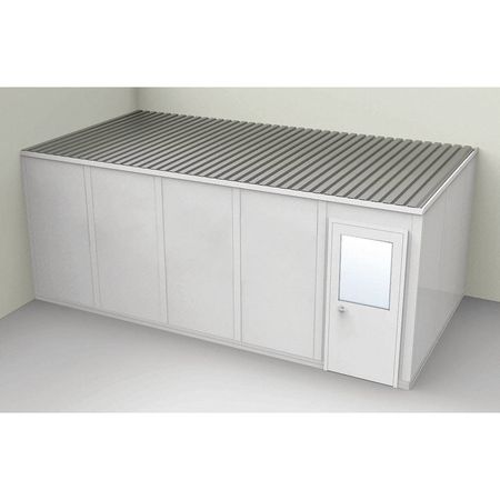 PORTA-FAB 2-Wall Modular In-Plant Office, 8 ft 1 3/4 in H, 20 ft 1 1/4 in W, 10 ft 1 1/4 in D, Gray GV1020G-2