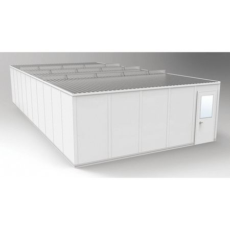 PORTA-FAB 4-Wall Modular In-Plant Office, 8 ft 1 3/4 in H, 40 ft 4 1/2 in W, 20 ft 4 1/2 in D, Gray GV2040G