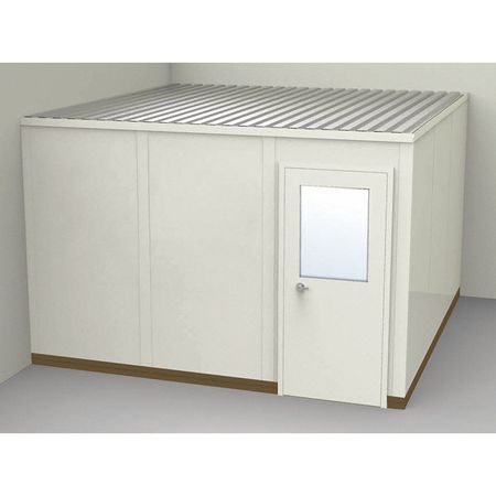 PORTA-FAB 2-Wall Modular In-Plant Office, 8 ft 1 3/4 in H, 12 ft 1 1/4 in W, 12 ft 1 1/4 in D, Beige GV1212-2