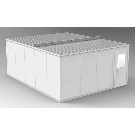 PORTA-FAB 4-Wall Modular In-Plant Office, 8 ft 1 3/4 in H, 20 ft 4 1/2 in W, 16 ft 4 1/2 in D, Gray GV1620G