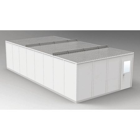 PORTA-FAB 4-Wall Modular In-Plant Office, 8 ft 1 3/4 in H, 32 ft 4 1/2 in W, 16 ft 4 1/2 in D, Gray GV1632G