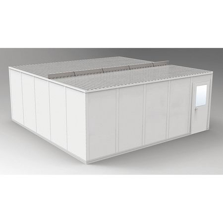 PORTA-FAB 4-Wall Modular In-Plant Office, 8 ft 1 3/4 in H, 20 ft 4 1/2 in W, 20 ft 4 1/2 in D, Gray GV2020G
