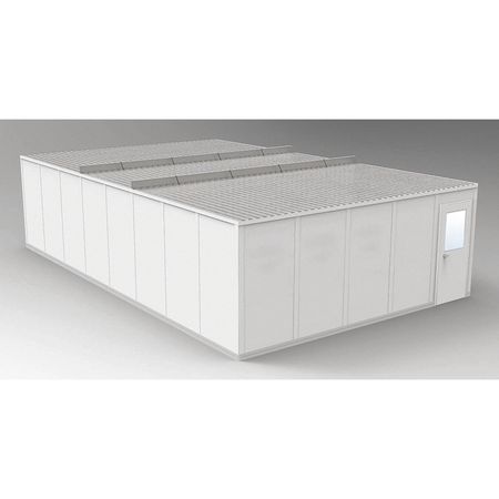 PORTA-FAB 4-Wall Modular In-Plant Office, 8 ft 1 3/4 in H, 32 ft 4 1/2 in W, 20 ft 4 1/2 in D, Gray GV2032G