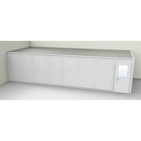 PORTA-FAB 2-Wall Modular In-Plant Office, 8 ft 1 3/4 in H, 32 ft 1 1/4 in W, 12 ft 1 1/4 in D, Gray GV1232G-2