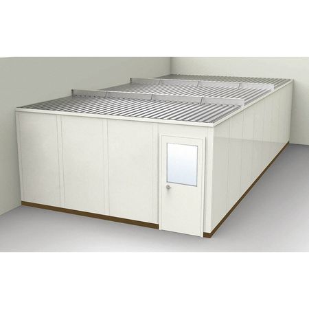 PORTA-FAB 2-Wall Modular In-Plant Office, 8 ft 1 3/4 in H, 32 ft 1 1/4 in W, 16 ft 1 1/4 in D, Beige GS1632-2