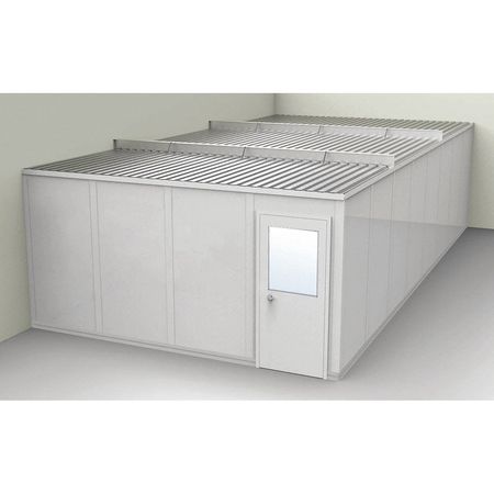 PORTA-FAB 2-Wall Modular In-Plant Office, 8 ft 1 3/4 in H, 32 ft 1 1/4 in W, 16 ft 1 1/4 in D, Gray GV1632G-2