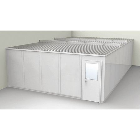 PORTA-FAB 2-Wall Modular In-Plant Office, 8 ft 1 3/4 in H, 32 ft 1 1/4 in W, 20 ft 1 1/4 in D, Gray GV2032G-2