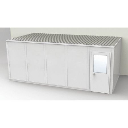 PORTA-FAB 3-Wall Modular In-Plant Office, 8 ft 1 3/4 in H, 20 ft 4 1/2 in W, 10 ft 1 1/4 in D, Gray GV1020G-3