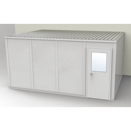 PORTA-FAB 3-Wall Modular In-Plant Office, 8 ft 1 3/4 in H, 16 ft 4 1/2 in W, 12 ft 1 1/4 in D, Gray GS1216G-3