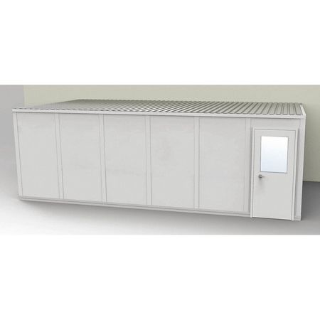 PORTA-FAB 3-Wall Modular In-Plant Office, 8 ft 1 3/4 in H, 24 ft 4 1/2 in W, 12 ft 1 1/4 in D, Gray GV1224G-3