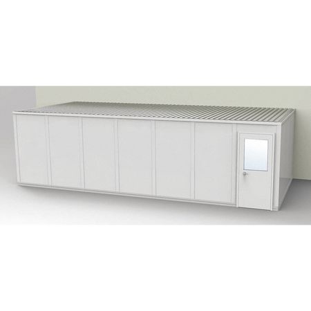 PORTA-FAB 3-Wall Modular In-Plant Office, 8 ft 1 3/4 in H, 28 ft 4 1/2 in W, 12 ft 1 1/4 in D, Gray GV1228G-3