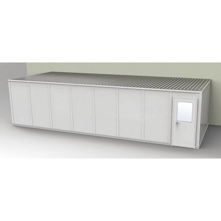 PORTA-FAB 3-Wall Modular In-Plant Office, 8 ft 1 3/4 in H, 32 ft 4 1/2 in W, 12 ft 1 1/4 in D, Gray GV1232G-3
