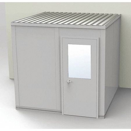 PORTA-FAB 3-Wall Modular In-Plant Office, 8 ft 1 3/4 in H, 8 ft 4 1/2 in W, 8 ft 1 1/4 in D, Gray GV88G-3