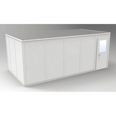 PORTA-FAB 4-Wall Modular In-Plant Office, 8 ft 1 3/4 in H, 20 ft 4 1/2 in W, 10 ft 4 1/2 in D, Gray GV1020G