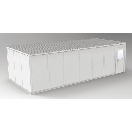 PORTA-FAB 4-Wall Modular In-Plant Office, 8 ft 1 3/4 in H, 28 ft 4 1/2 in W, 12 ft 4 1/2 in D, Gray GV1228G