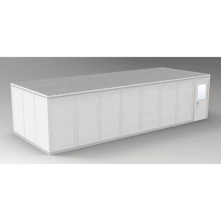 PORTA-FAB 4-Wall Modular In-Plant Office, 8 ft 1 3/4 in H, 32 ft 4 1/2 in W, 12 ft 4 1/2 in D, Gray GV1232G