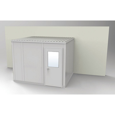 PORTA-FAB 3-Wall Modular In-Plant Office, 8 ft 1 3/4 in H, 10 ft 4 1/2 in W, 8 ft 1 1/4 in D, Gray GS810G-3