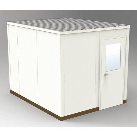 PORTA-FAB 4-Wall Modular In-Plant Office, 8 ft 1 3/4 in H, 10 ft 4 1/2 in W, 8 ft 4 1/2 in D, Beige GS810