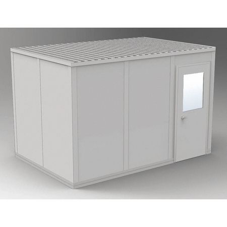 PORTA-FAB 4-Wall Modular In-Plant Office, 8 ft 1 3/4 in H, 12 ft 4 1/2 in W, 8 ft 4 1/2 in D, Gray GV812G