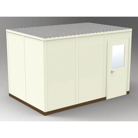 PORTA-FAB 4-Wall Modular In-Plant Office, 8 ft 1 3/4 in H, 12 ft 4 1/2 in W, 8 ft 4 1/2 in D, Beige GS812