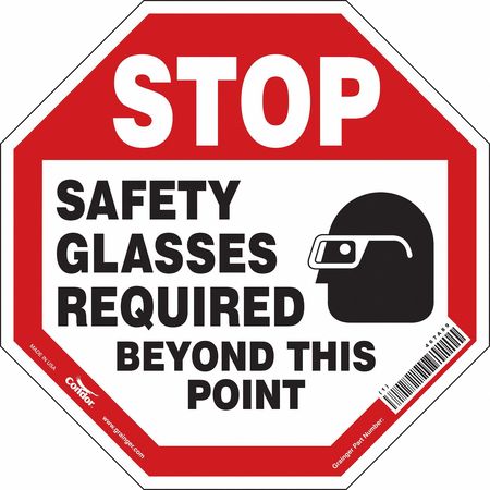 CONDOR Safety Sign, 18" W, 18" H, 0.004" Thickness, 467A89 467A89