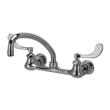 Zurn Wristblade Handle 7-1/4" to 8-3/4" Mount, 2 Hole Low Arc Service Sink Faucet, Polished chrome Z842J4-XL