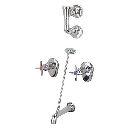 Zurn 8" Mount, 3 Hole Straight Service Sink Faucet, Chrome plated Z873E2-EVB-IS