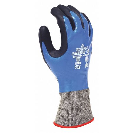 SHOWA Cut-Resistant Gloves, A4 Cut Level, Foam Nitrile, L, 1 PR S-TEX377L-08