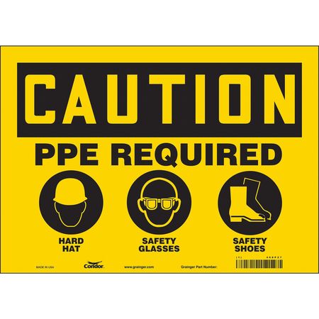 CONDOR Safety Sign, 10 in Height, 14 in Width, Vinyl, Horizontal Rectangle, English, 468P27 468P27