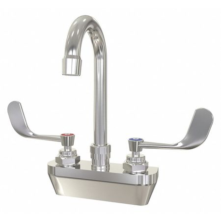 SANI-LAV Manual 4" Mount, 2 Hole Bathroom Faucet, Chrome plated 27