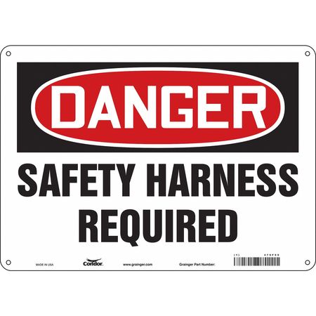 CONDOR Safety Sign, 10 in Height, 14 in Width, Polyethylene, Horizontal Rectangle, English, 479F99 479F99