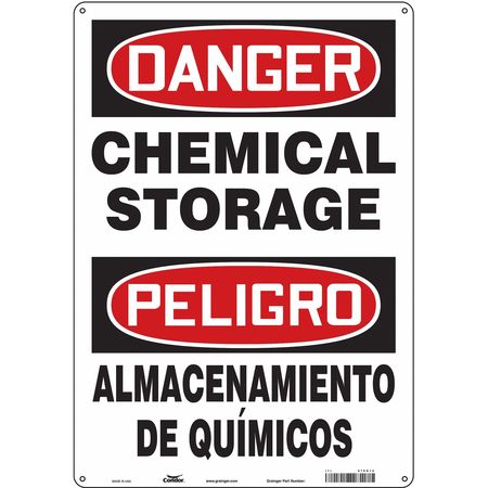 CONDOR Safety Sign, 20 in H, 14 in W, Vertical Rectangle, English, Spanish, 470G12 470G12
