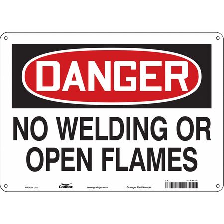 CONDOR Safety Sign, 10 in Height, 14 in Width, Polyethylene, Horizontal Rectangle, English, 470M34 470M34