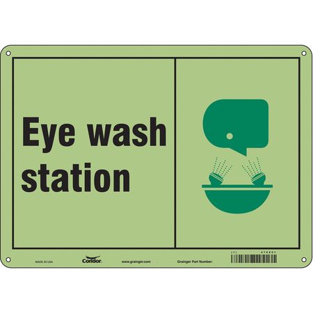 Eye Wash Station, 14 In W X 10 In H, Horizontal Rectangle, Polyethylene, 470Z01