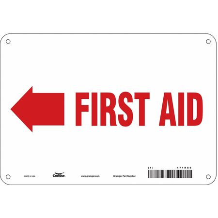 First Aid, 10 In W X 7 In H, Vertical Rectangle, Polyethylene, 471R86