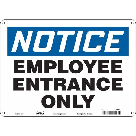 CONDOR Safety Sign, 10 in Height, 14 in Width, Aluminum, Horizontal Rectangle, English, 472F42 472F42
